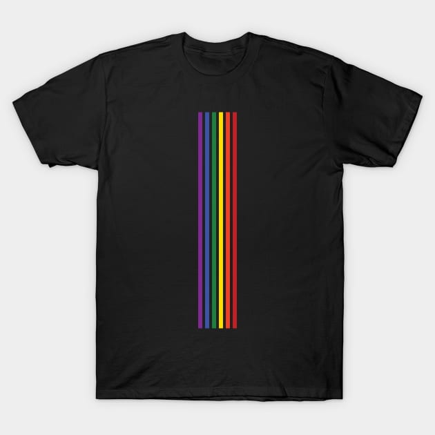 Pride Rainbow Flag Vertical Stripes T-Shirt by McNutt